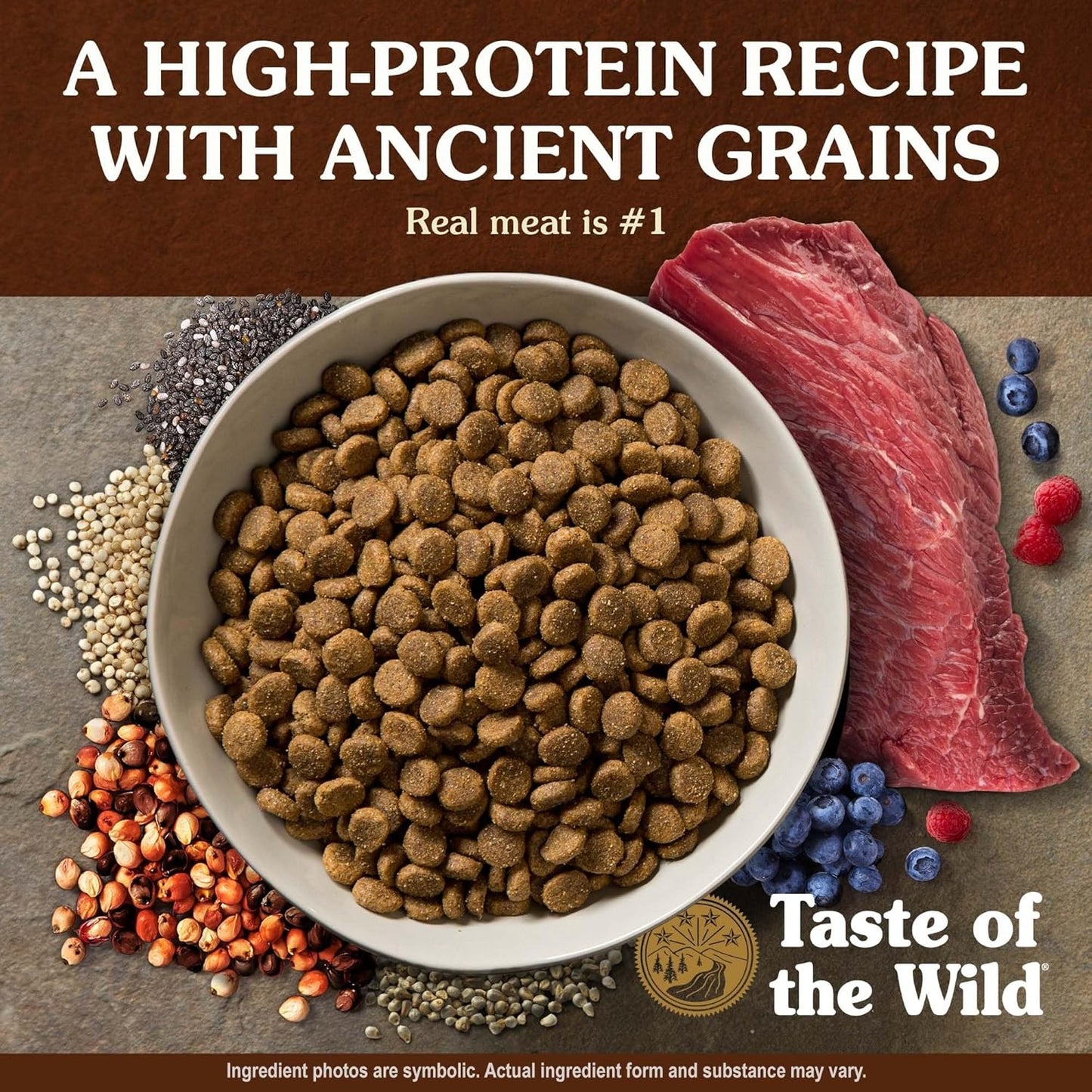 Taste of the Wild Ancient Prairie All Life Stages High Protein Recipe with Roasted Bison, Roasted Venison & Ancient Grains Dry Dog Food 28Lb