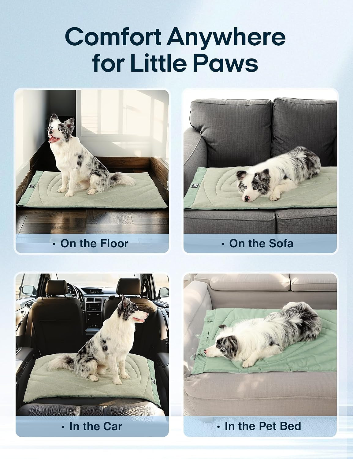Zonli Dog Cooling Mat, 40" X 27" Medium, Cooling Pad Waterproof, Pet Cool Mats for Dogs and Cats Use in Crate, Tunk, Camping, Outdoors, Portable, Machine Washable, Durable, without Gel,Green