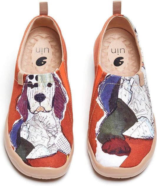 UIN Women'S Artistic Cute Pets Design Slip-On Shoes Fun Comfortable Casual Flats Lightweight Everyday Loafers Footwear