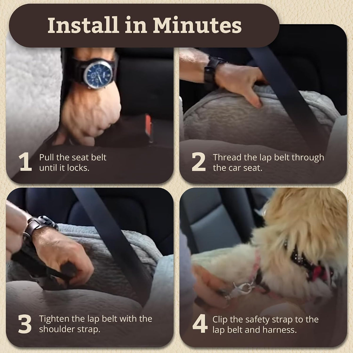 Snoozer Dog Car Seat for Dogs up to 18Lbs, Lookout II, Black Diamond (S)