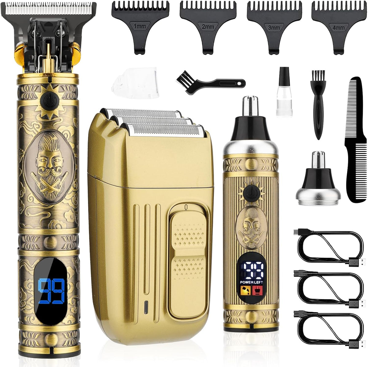 Saoilli Beard Trimmer for Men,Electric Razor Shaver 4 in 1 Grooming Kit