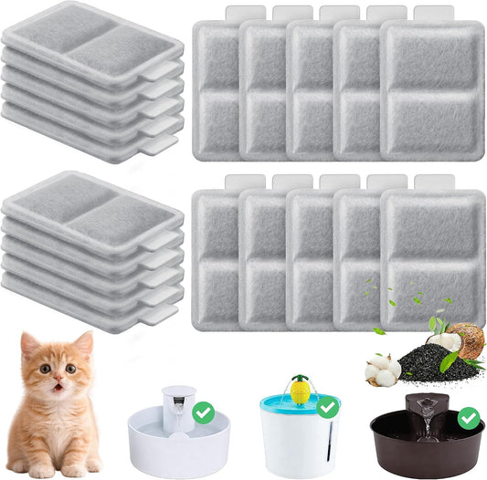 20 Pcs Small Cat Water Fountain Filters, Compatible with Whisker City 50 Oz