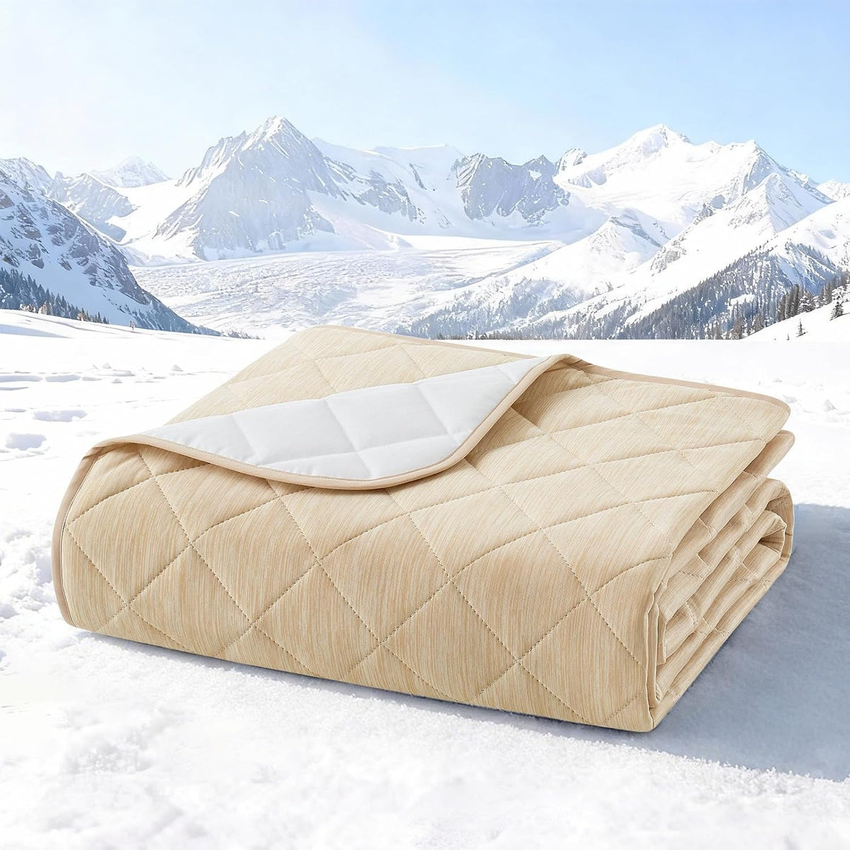 COZY KISS Dog Cooling Mat, Beige, 52"X82"