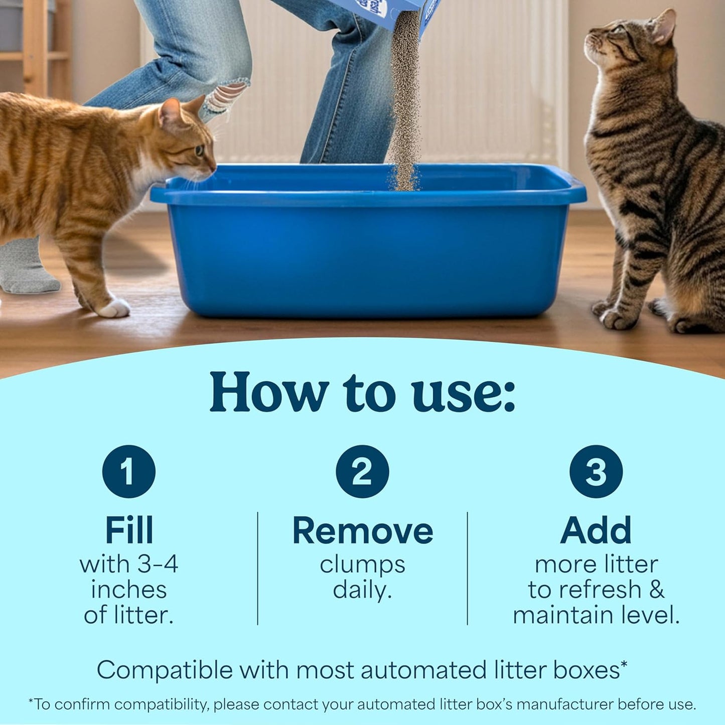 Fresh Step Odor Shield Multi Cat Clumping Cat Litter with Febreze Freshness, Low Dust, Odor Control with Ammonia Block Technology, Compatible in Automatic Litter Boxes, 14 Lb.
