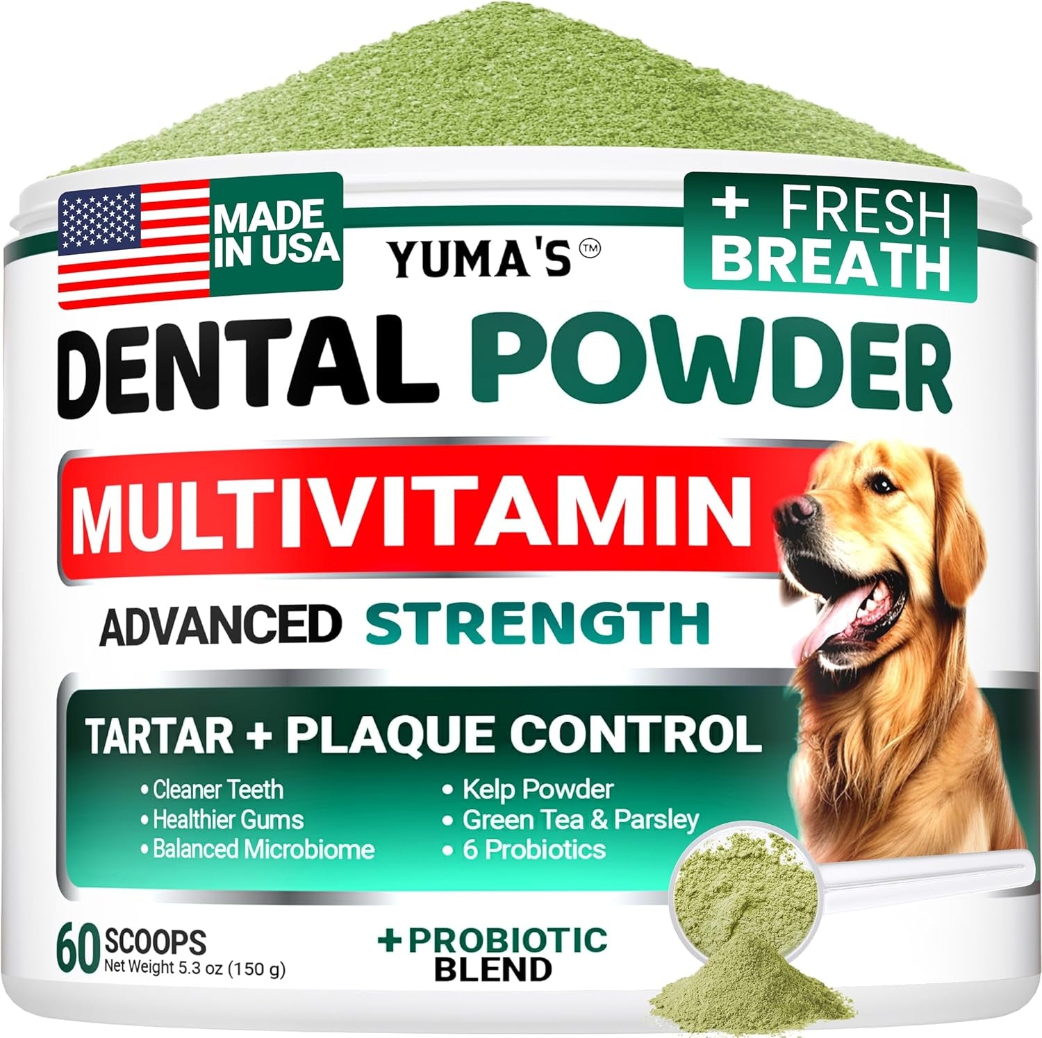 Advanced Dog Dental Powder, Breath Freshener with Multivitamin, Dog Teeth Cleaning, Bad Breath & Tartar and Plaque off Remover for Dogs Probiotics Lab Co, Pet Oral Care - Vitamins and Supplements