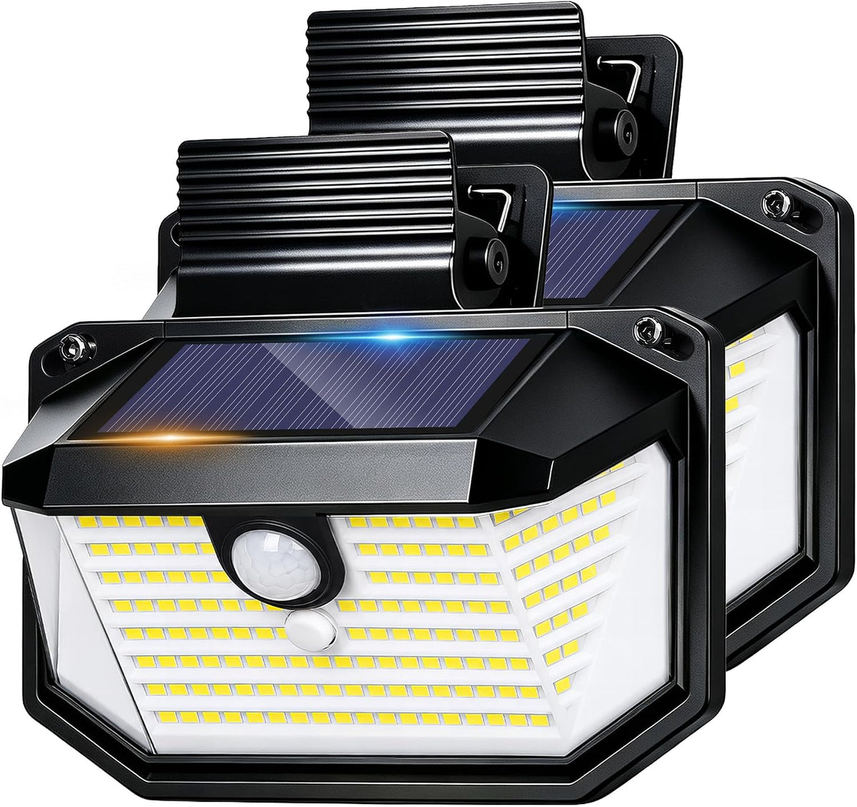 Clip on Solar Motion Sensor Lights Outdoor, 178LED Security Fence Light