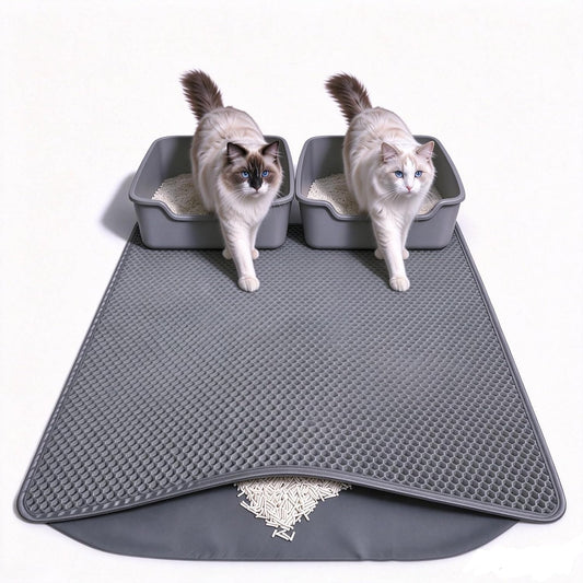 Cat Litter Mat XL 28"X47", 2-Layer Large Litter Trapping Mat, Less Mess