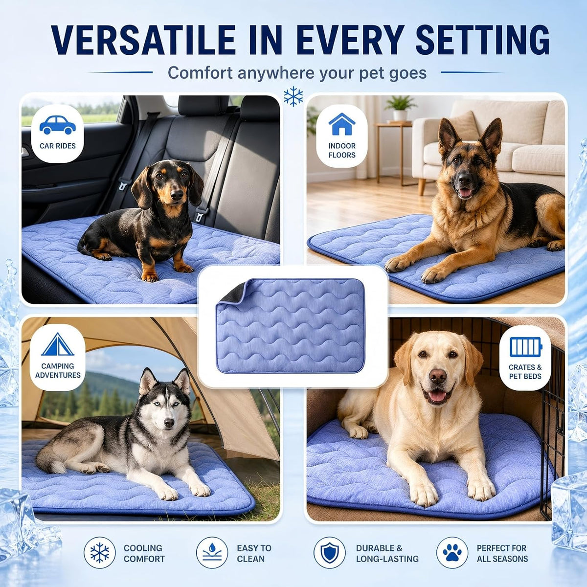2 Pack Dog Cooling Mats, 25 X 19 in Q-Max 0.5+ Self-Cooling Pet Pads