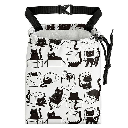 Playful Black Cat Car Trash Bag - Waterproof Car Trash Bag Hanging Leakproof Car Garbage Bag - Washable Reusable Trash Bag for Car Interior Hanging Organizer Storage Vehicle Travelling Camping