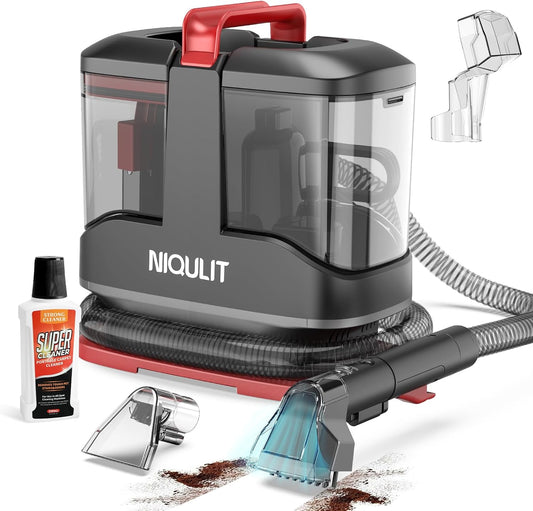 Portable Carpet and Upholstery Cleaner, 15Kpa Spot Cleaner Machine for Pets, Stain Remover for Sofa, Area Rugs, Couches and Car, Carpet Cleaner Machine with Cleaning Solution & Self-Cleaning System