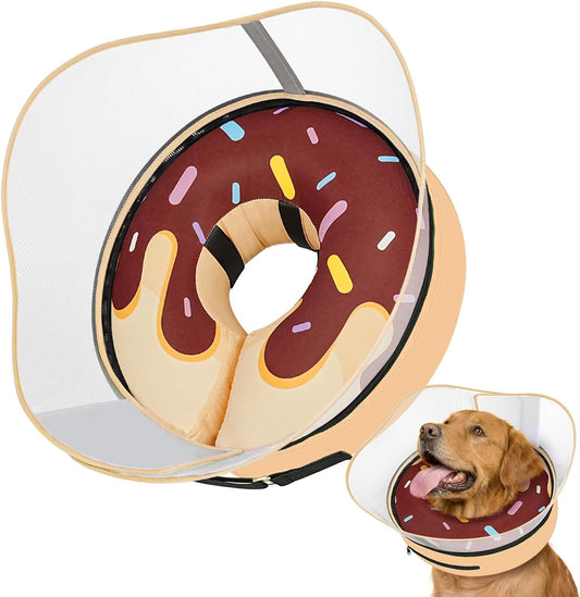 Supet Raised Inflatable Dog Cone to Stop Licking after Surgery Soft, XL)