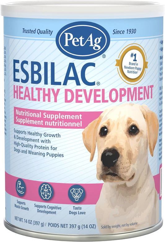 Petag Esbilac Healthy Development - 14 Oz - Great Tasting Nutritional Supplement for Dogs and Weaning Puppies