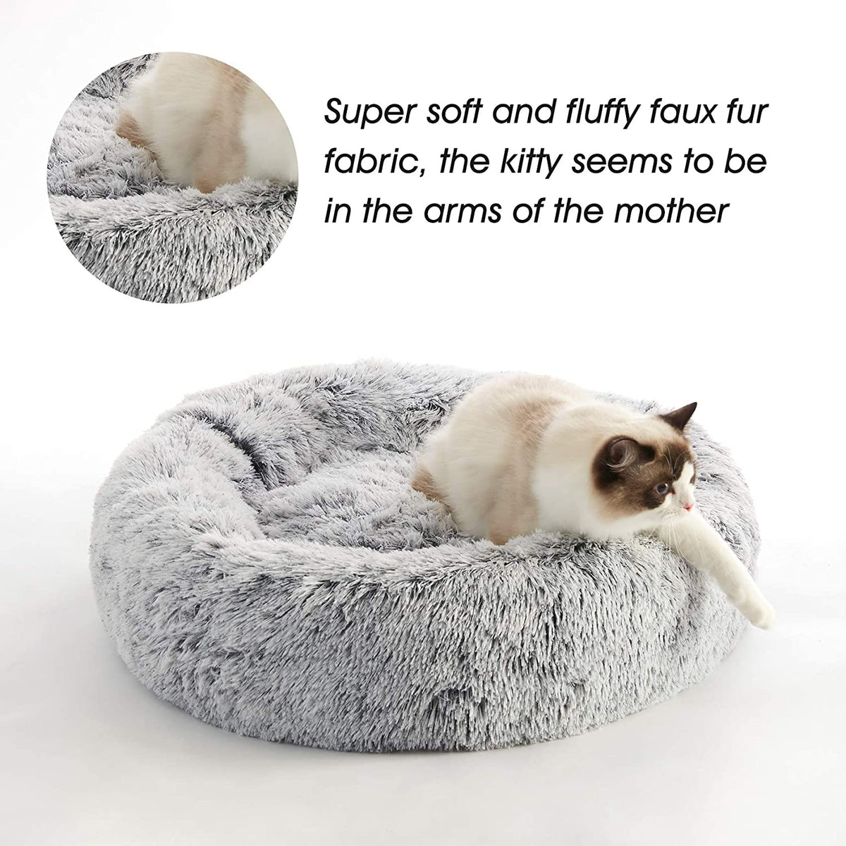 WESTERN HOME WH Calming Soft round Dog &Cat Bed Small Dog Bed Washable,20"