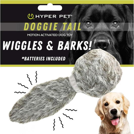Hyper Pet Doggie Tail Interactive Plush Automatic Dog Toy, Wiggles, Barks