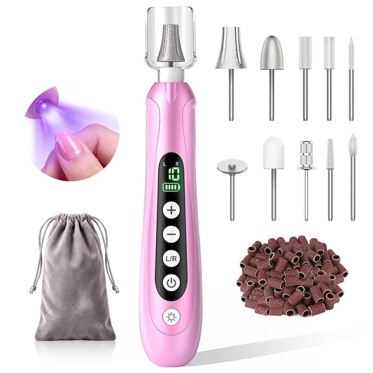 Electric Nail File Drill, 3000MAH Cordless Electric Nail Drill, Rose Pink