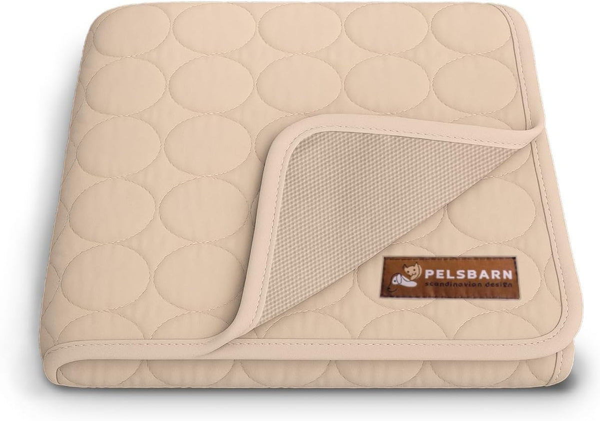 Pelsbarn Dog Cooling Mat, Ice Silk Self-Cooling Pad, Light Beige, XL
