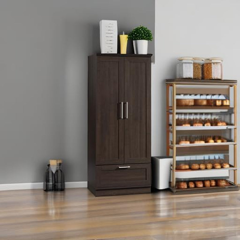Sauder Homeplus Wardrobe/Pantry Cabinets, L: 28.98" X W: 20.95" X H: 71.18", Dakota Oak Finish