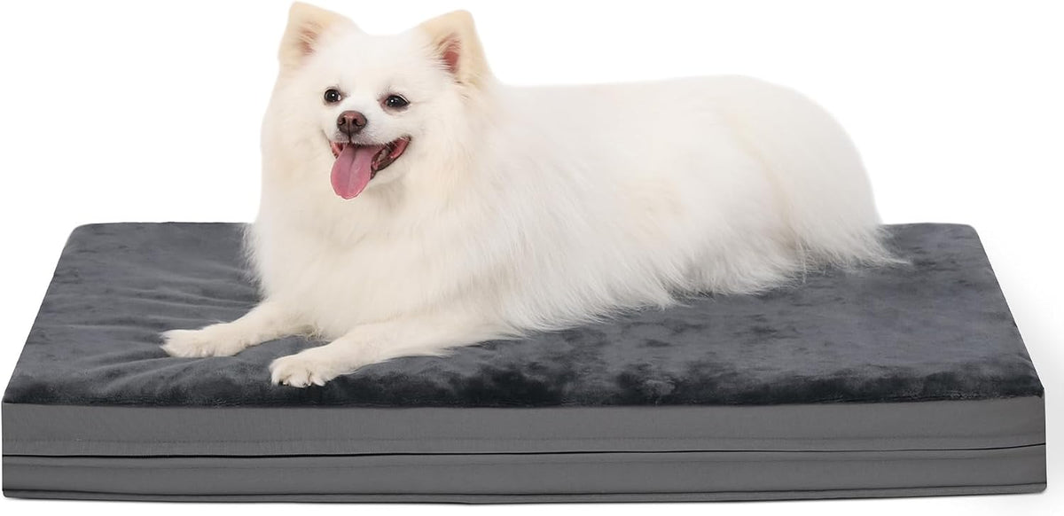 Waterproof Small Dog Bed Crate Pad 24", Washable Orthopedic Puppy Cat Mat