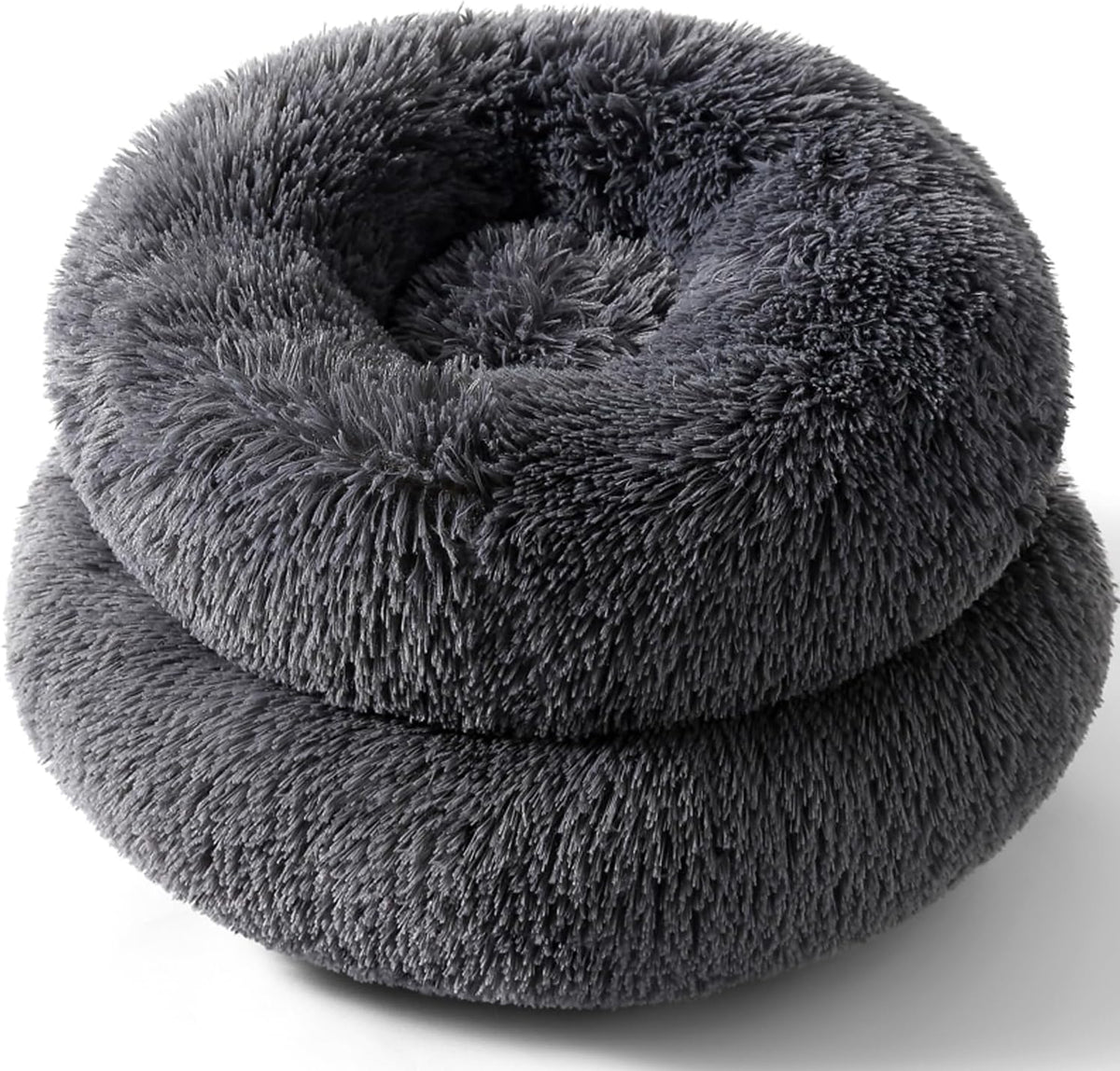 Cat Beds for Indoor Cats, round Donut Small Dog Bed, Dark Gray