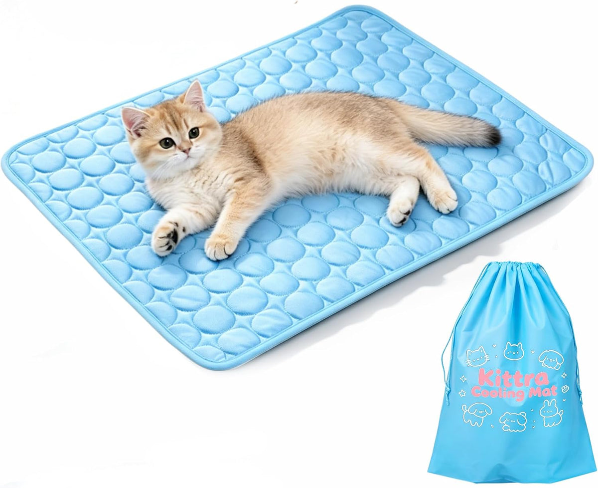 For Cats - Breathable Ice Summer Cushion, Portable & Lightweight, Gel-Free & Washable Pet Pad for Indoor Cats, Cat Beds, Sofas and Carriers (Large)