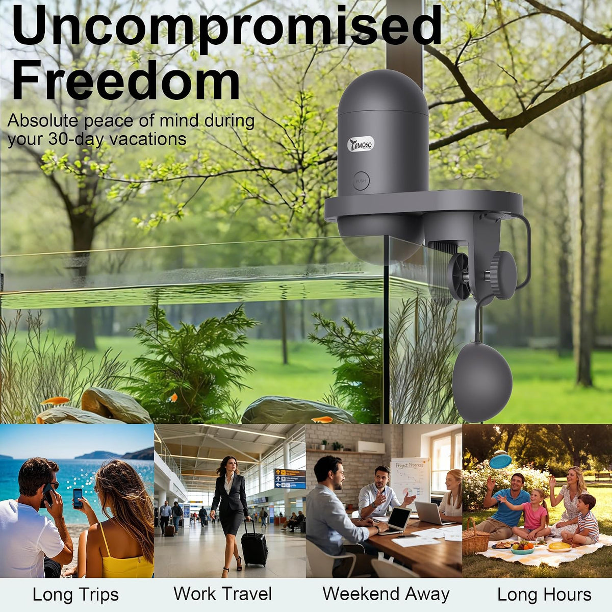 Wifi Automatic Fish Feeder for Aquarium, Food Dispenser with Camera