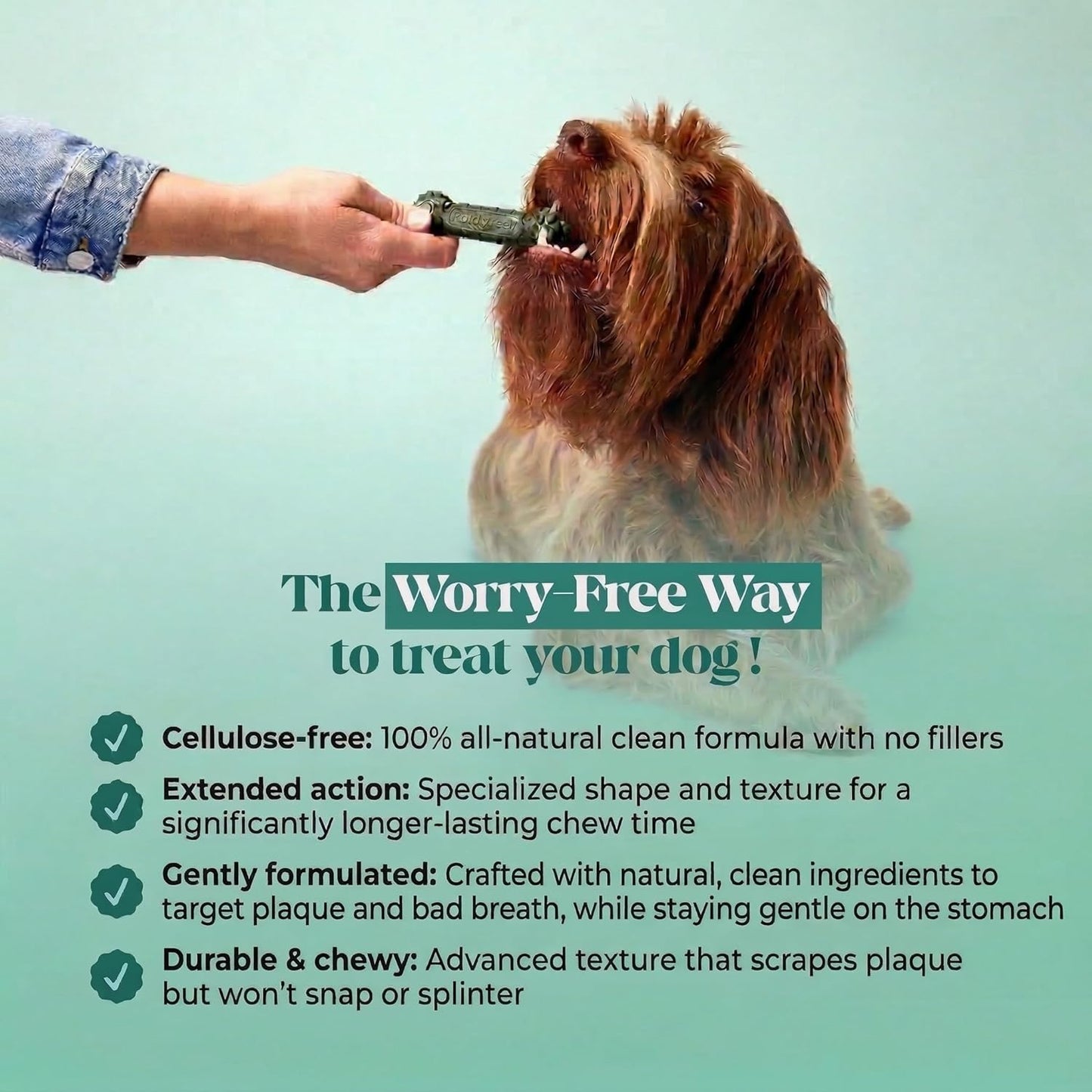 Pet Honesty Brush Buddies All Natural Dog Dental Treats for Dogs – Long Lasting Dental Sticks for Dogs, Teeth Cleaner, Breath Freshener, Plaque & Tartar Remover – Medium Sized Dogs (15 Count)