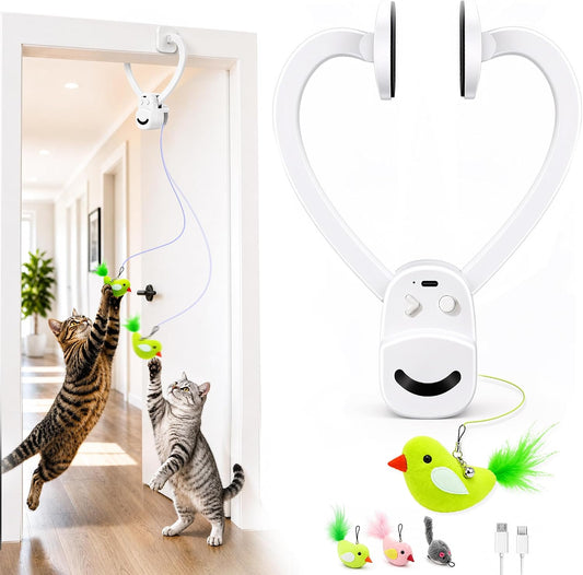 CATPICK Interactive Doorway Cat Toy, No-Adhesive Clip-On for Indoor Cats