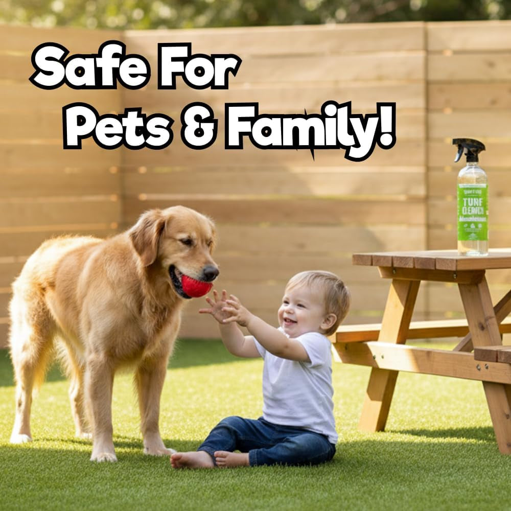 Paws and Play Turf Cleaner for Pet Urine Outdoor and Indoor | Artificial Grass Dog Urine Cleaner That Cleans and Deodorizes Pet Waste on Fake Grass for Dogs - 32 Fl Oz (Single)