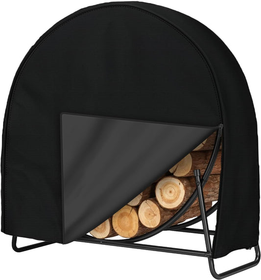 Firewood Log Hoop Cover, 40 Inch Outdoor 420D Waterproof round Log Rack Cover with Zipper Wood Ring Storage Holder Cover