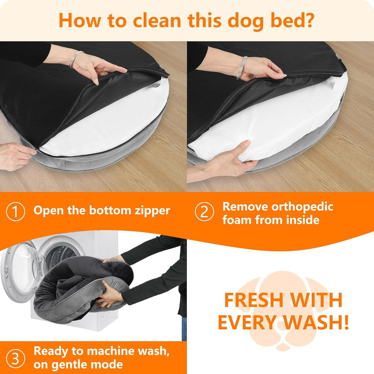 Dwanton Orthopedic Waterproof Medium Dog Bed Sofa, Gel Memory Foam, 36"