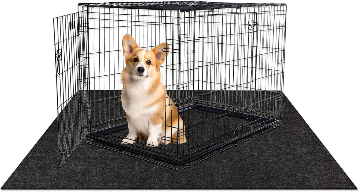 MODIGT Dog Crate Pad Liner, 29X48 Waterproof Washable Kennel Mat, Charcoal