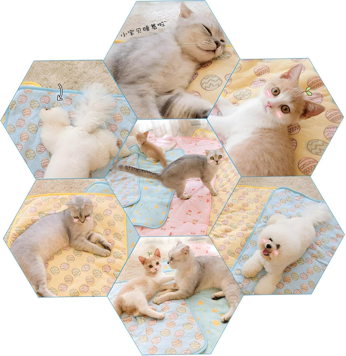NACOCO Pet Cooling Mat Cat Dog Cushion Pad Summer Cool down Comfortable Soft for Pets and Adults (M, Pink)