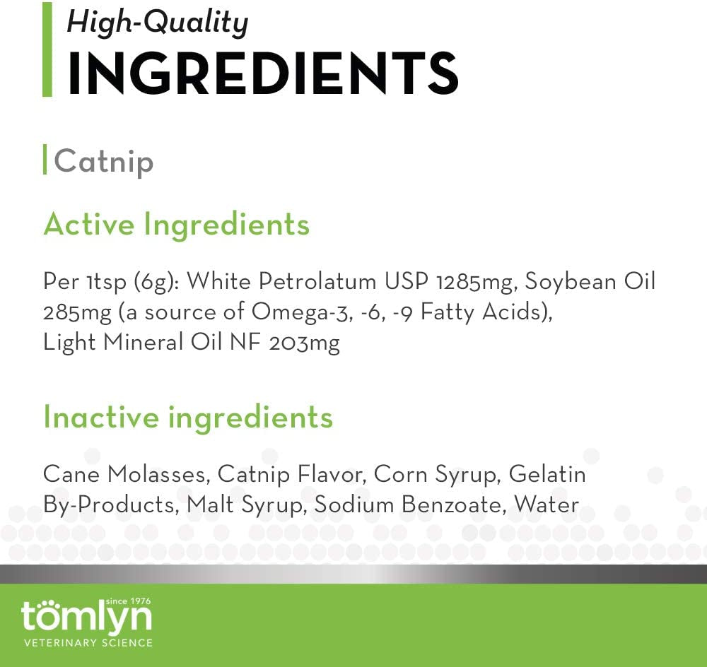 Tomlyn Laxatone Catnip-Flavored Hairball Remedy Gel for Cats, 4.25Oz