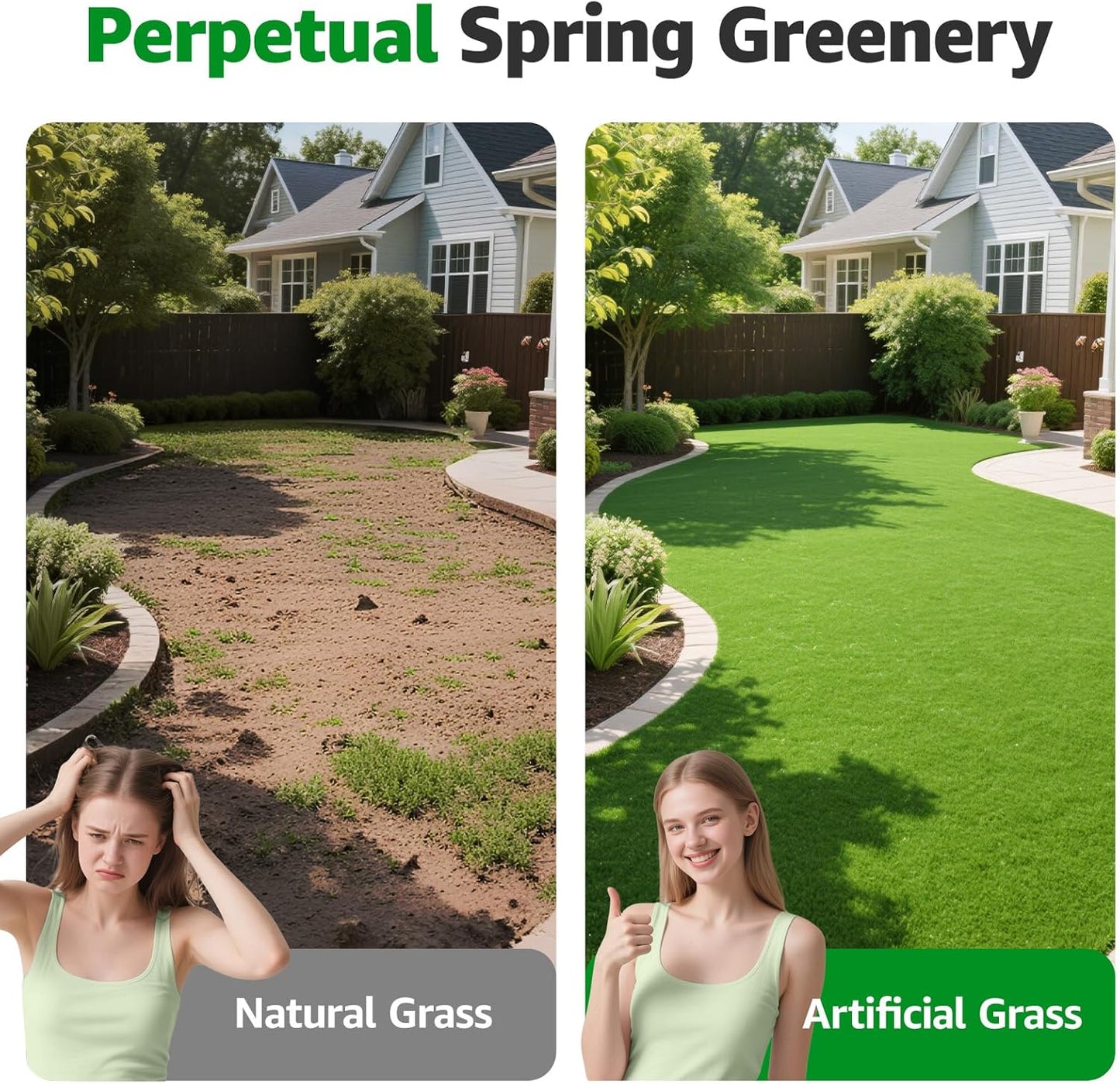 Realistic Artificial Grass Rug Indoor Outdoor: Fake Grass Turf with Drainage Holes, Pet-Friendly Dog Grass Mat, Perfect for Garden Lawn Balcony Patio Backyard Wedding Christmas Decoration, 3FT X5Ft