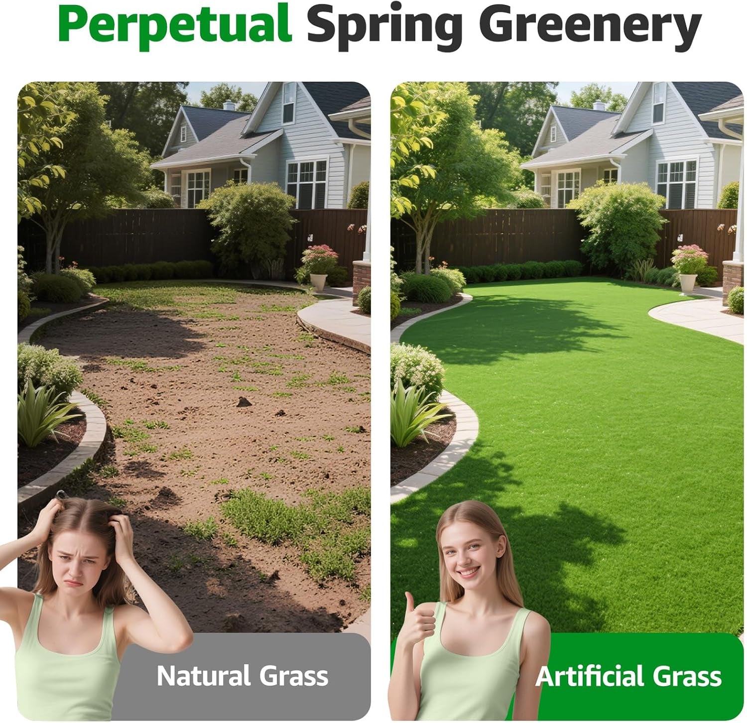 Realistic Artificial Grass Rug Indoor Outdoor: Fake Grass Turf with Drainage Holes, Pet-Friendly Dog Grass Mat, Perfect for Garden Lawn Balcony Patio Backyard Wedding Christmas Decoration, 3FT X5Ft