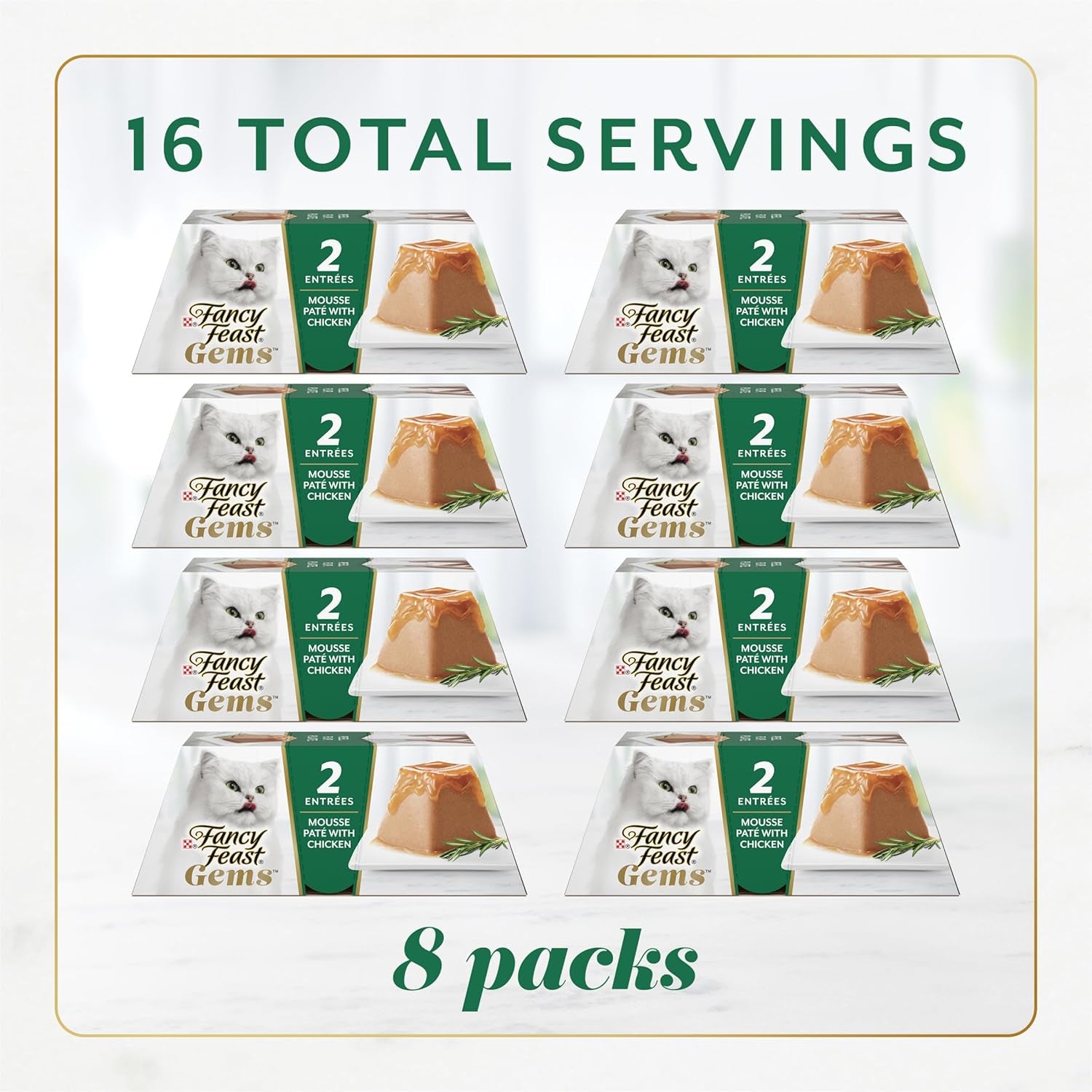 Fancy Feast Gems Pate Cat Food Mousse with Chicken and a Halo of Savory Gravy Cat Food - (Pack of 8) 4 Oz. Boxes