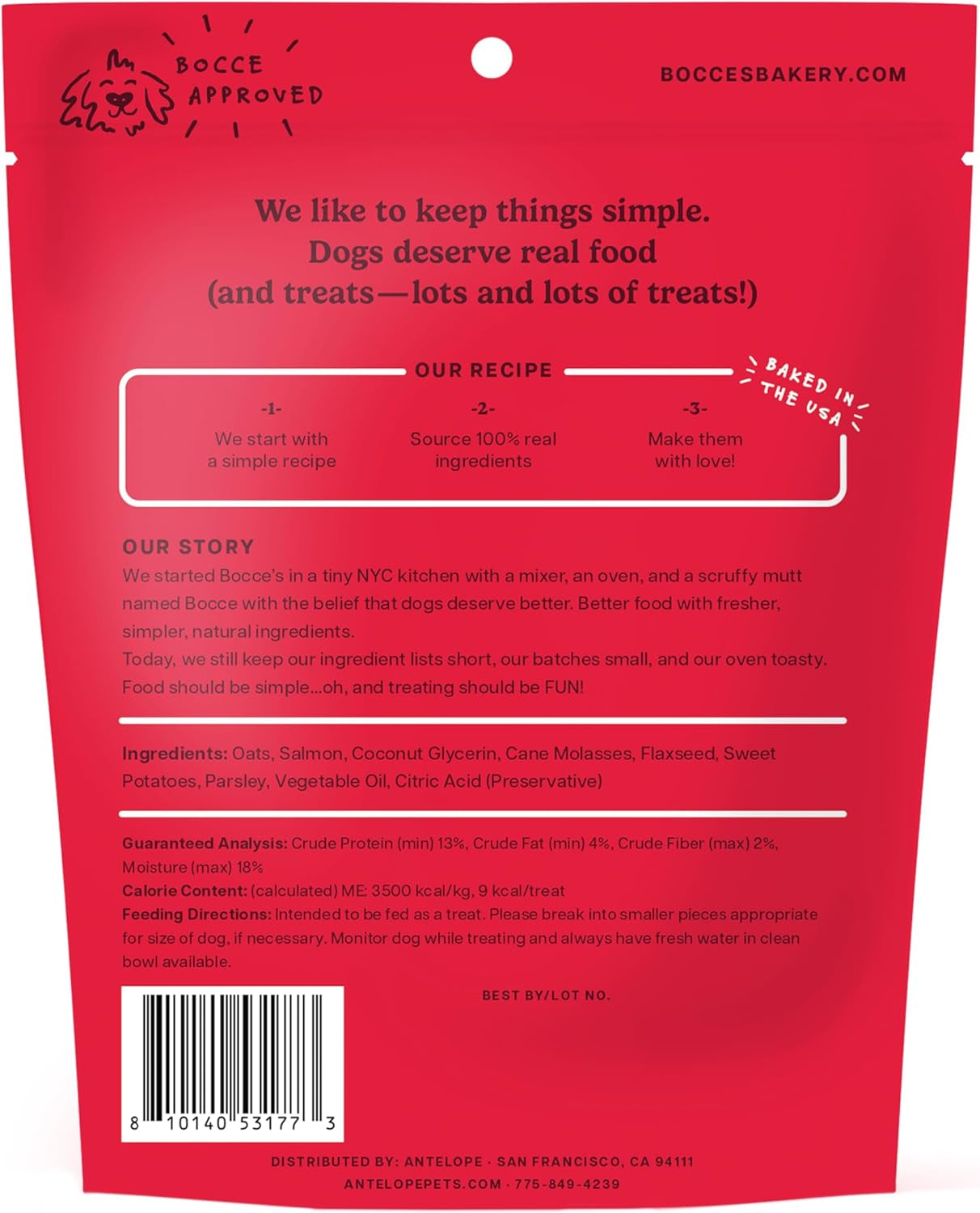 Bocce'S Bakery Love Struck Valentine'S Dog Treats - Wheat-Free, Natural Soft & Chewy Cookies Made with Real Ingredients - Baked in the USA, 6 Oz