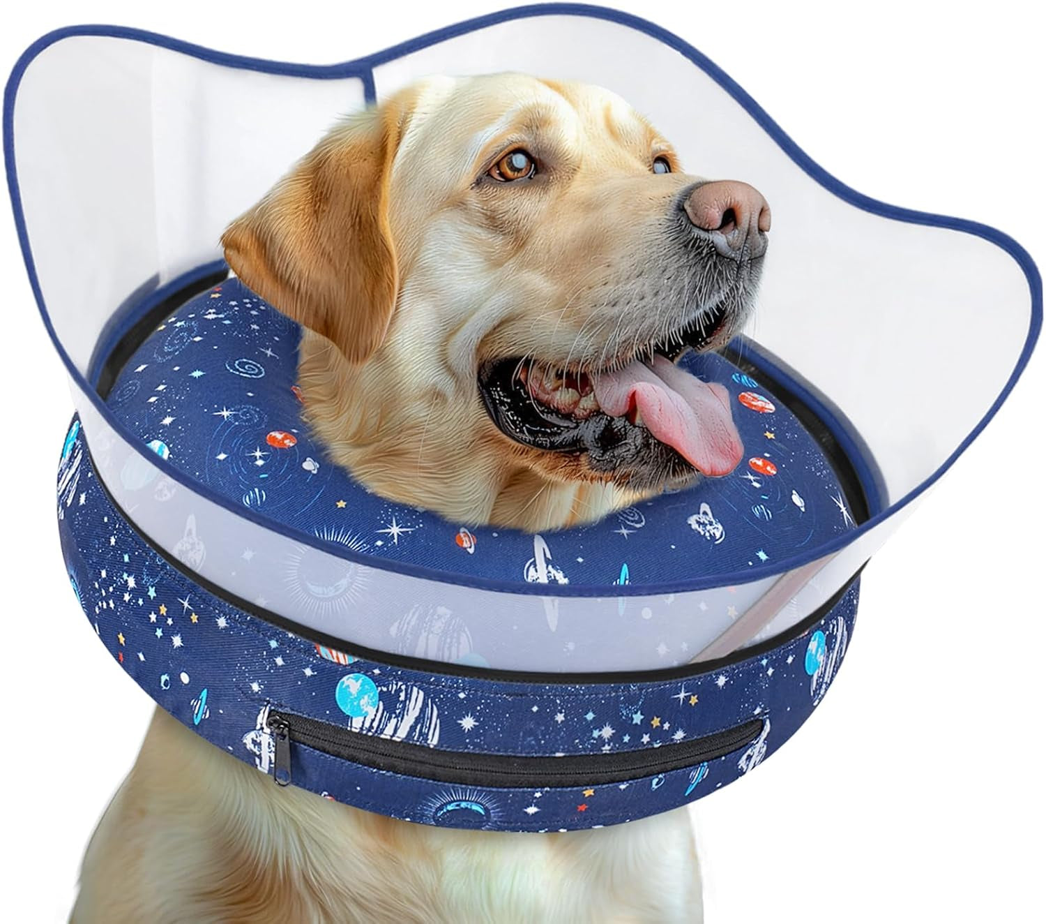 Elevated Inflatable Dog Cone Collar to Stop Licking, Dog Donut Collar after Surgery, Soft Pet Cone Alternative for Small Medium Large Dogs