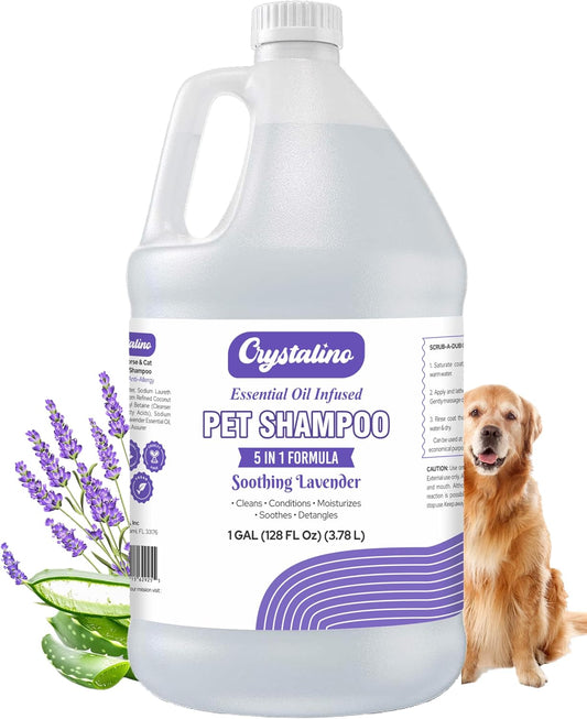 Dog Shampoo Conditioner - Lavender - (1 Gallon) Pet Shampoos for Dogs, Oatmeal Dog & Puppy Shampoo Sensitive Skin and Itchy Skin Relief, Bath Supplies for Dogs Wash, Moisturizing for Pets