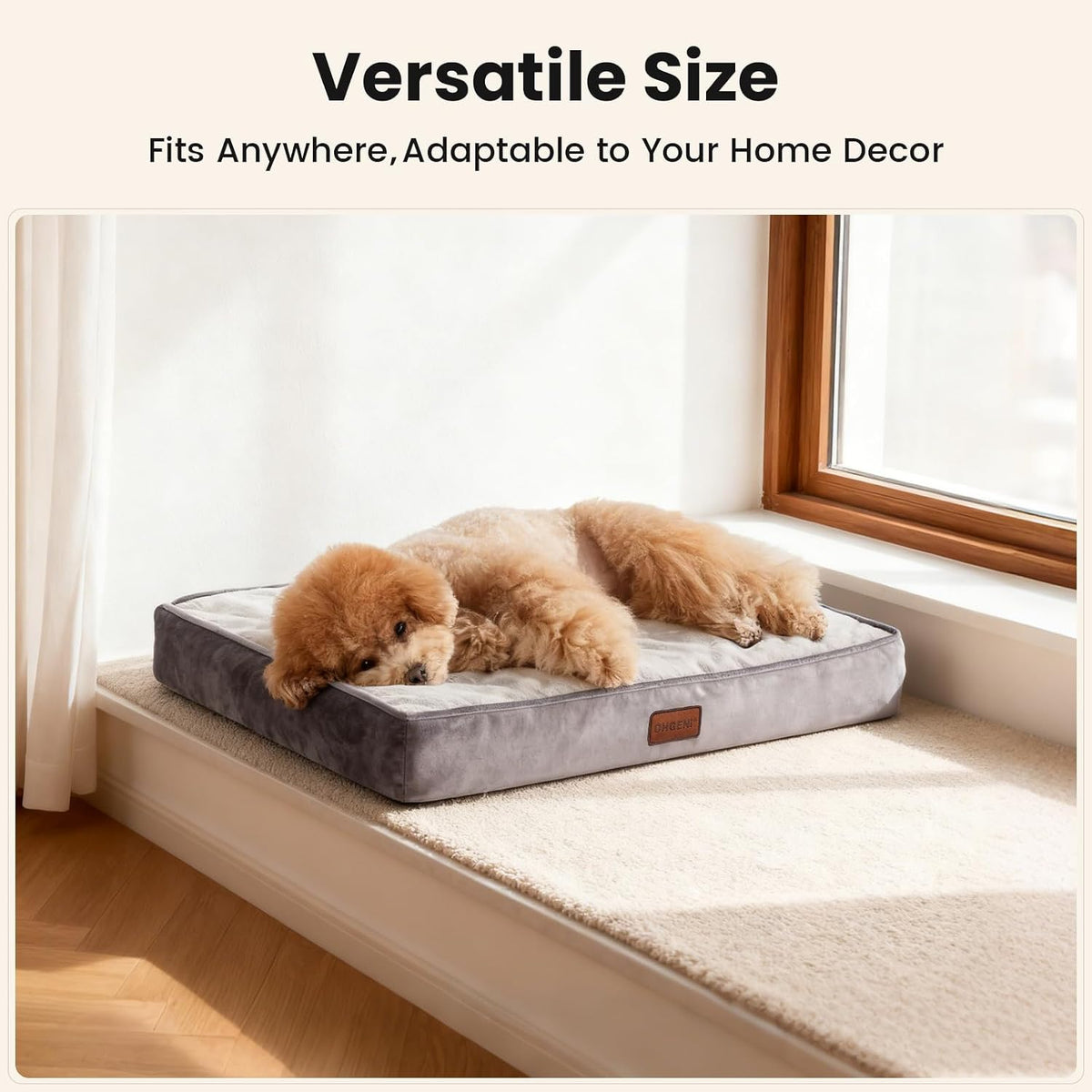 Ohgeni Orthopedic Waterproof Small Dog Bed, Memory Foam, 24 Inch(Gray)