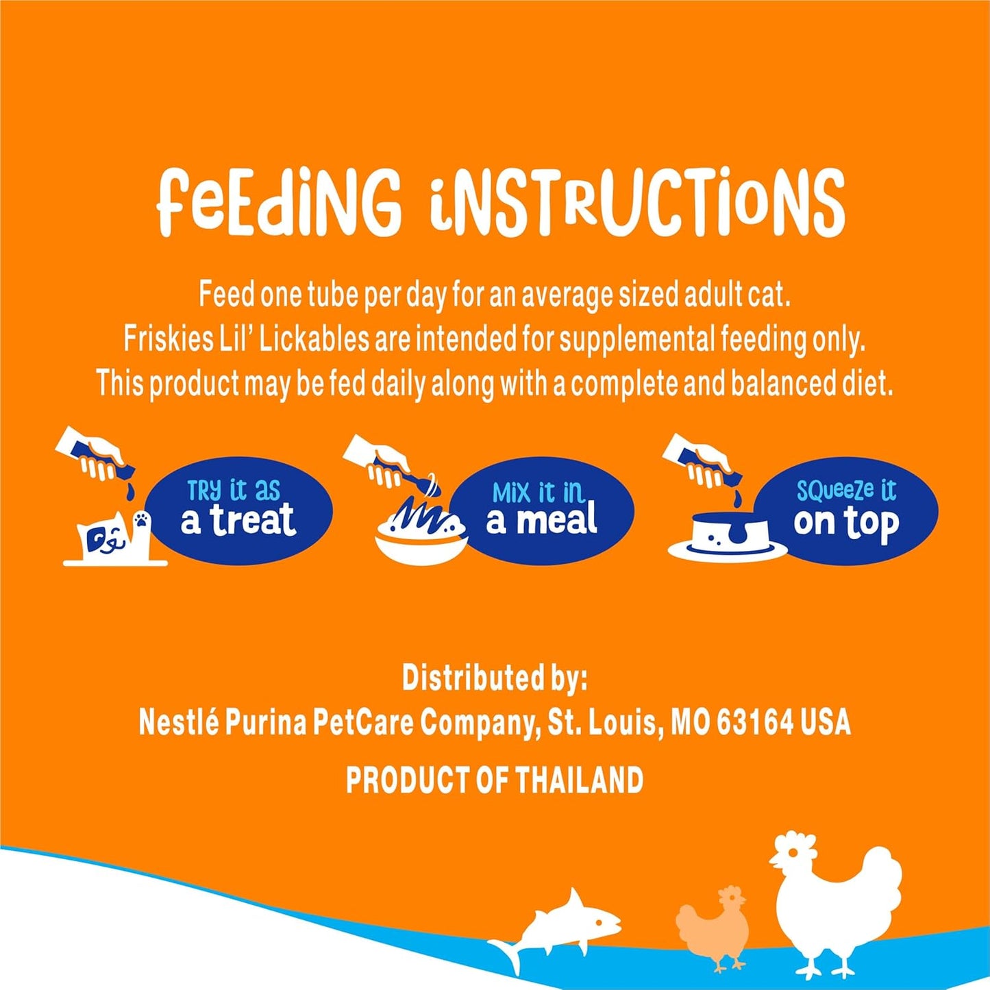 Purina Friskies Lil’ Lickables with Chicken, with Tuna or with Ocean Whitefish Variety Pack Lickable Cat Treats - 10 Oz. (Pack of 20)