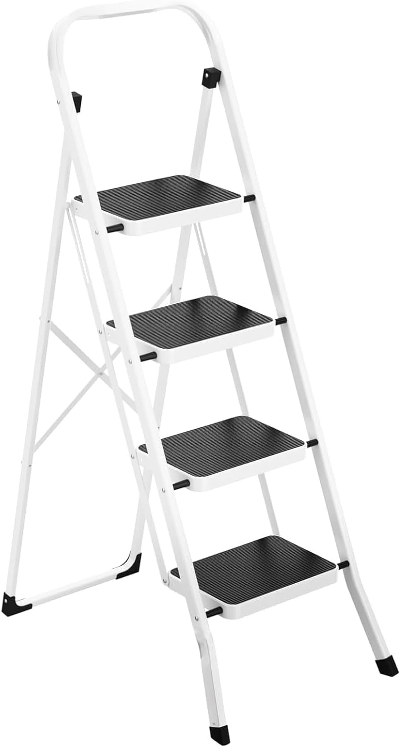 Hbtower 4 Step Ladder, Folding Step Stool with Handle