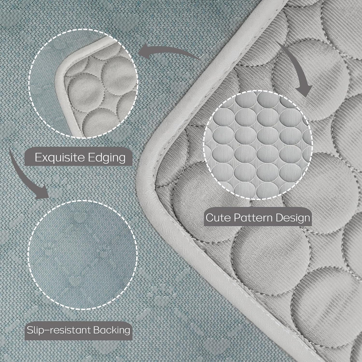 Pet Cooling Mat for Dogs & Cats, Q-Max>0.4 Washable Cooling Pad
