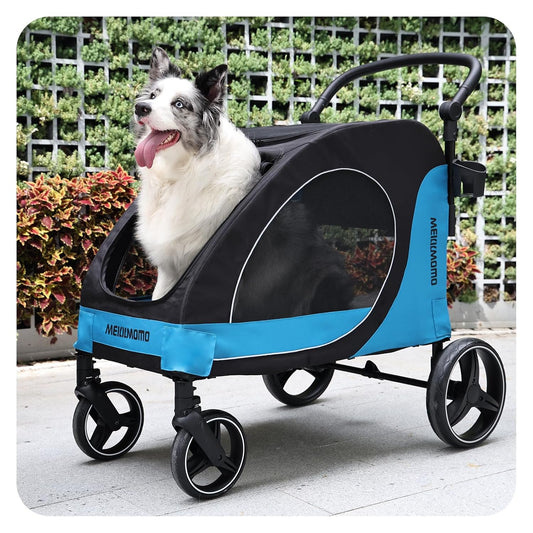Pet Stroller for Large Dogs, All Terrain 4 Wheels for Jogging Running, Dog Stroller for Large Dogs up to 88Lbs, Foldable Dog Strollers with Adjustable Handle & Breathable Mesh