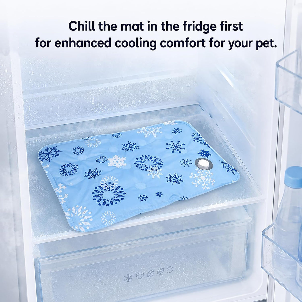 Cooling Pet Bed with Water-Fill Cooling Pad, Thick Breathable Pet Cooling Mat for Dogs & Cats, Washable Soft Cushion, Non-Toxic Summer Cooling Pad for Crate, Couch, Floor