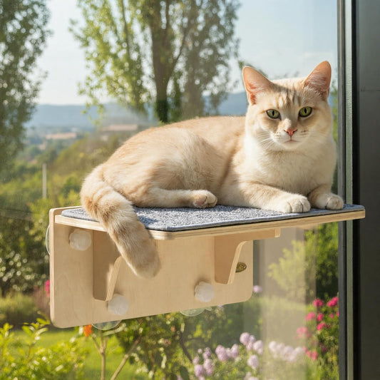 Pecute 2-In-1 Cat Window Perch & Wall Shelves, Cat Hammock Window 16"X10"