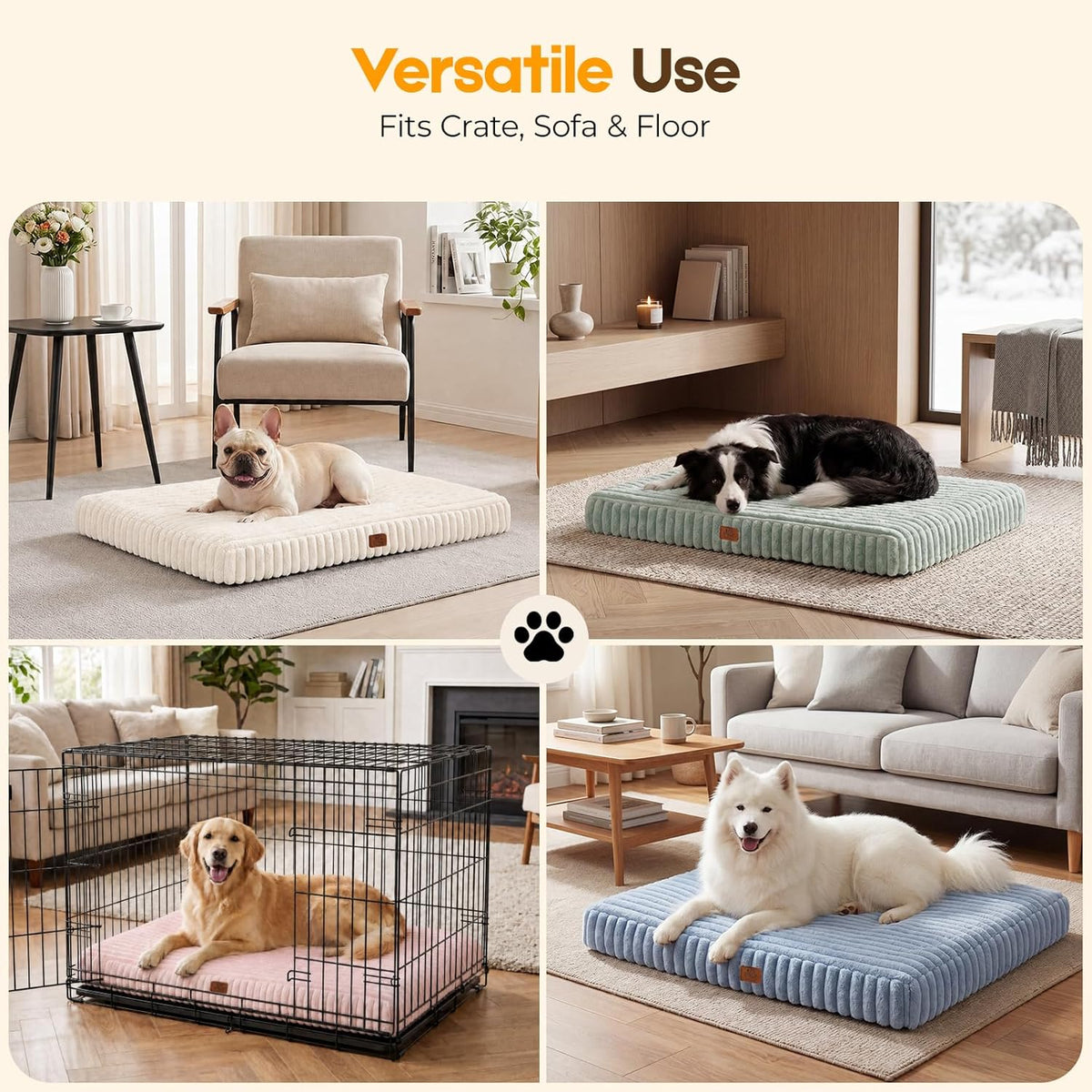 Orthopedic Dog Bed for Medium Dog, Waterproof Washable Pet Bed for Crate