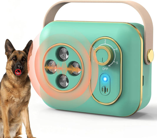Ultrasonic Bark Deterrent for Dogs, Automatic anti Barking Device with 4 Ultrasonic Transmitters Long Range 50FT, Type-C Rechargeable Bark Box, No More Barking Indoor/Outdoor Training