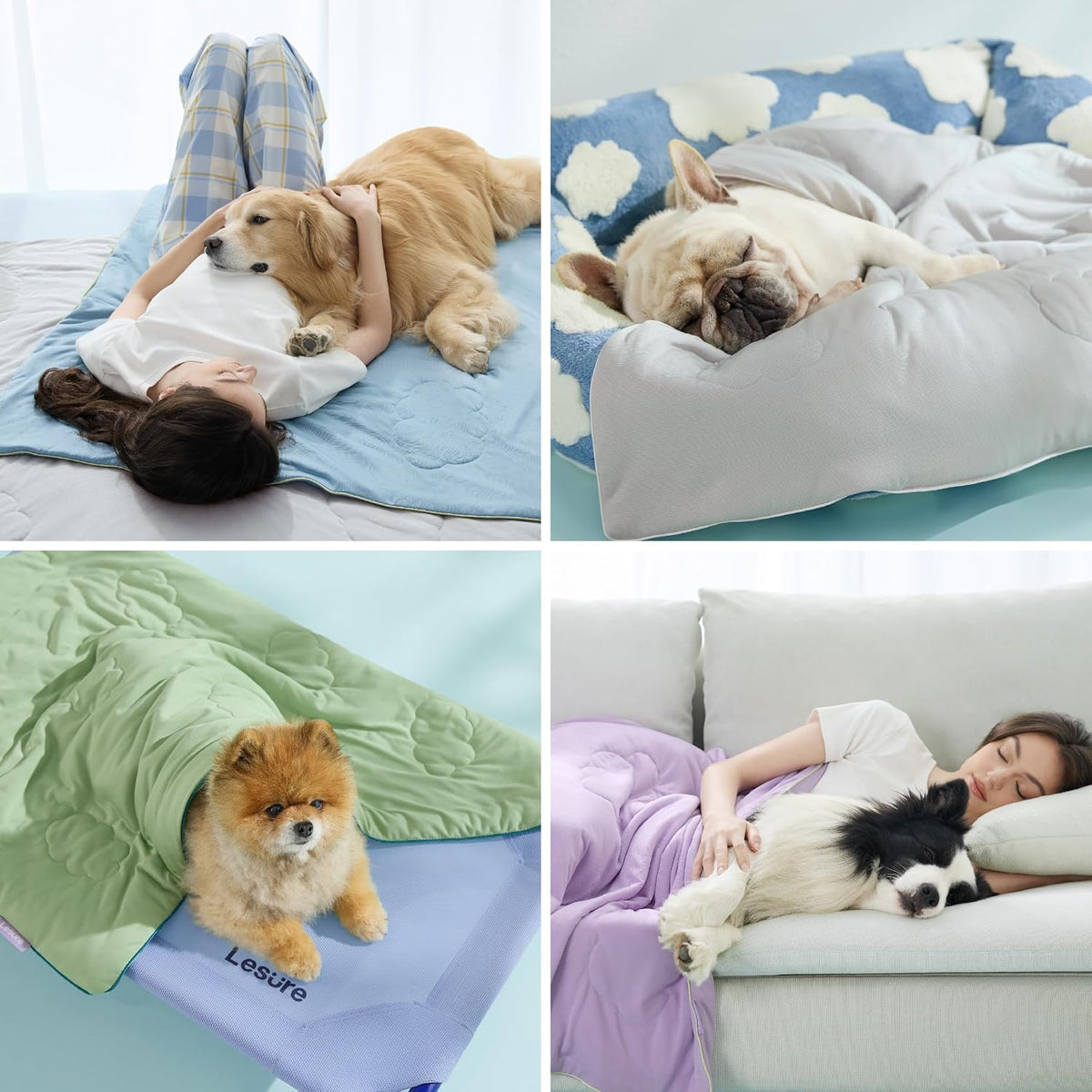 LE SURE Apexcloud™ Premium Cooling Blankets for Large Dogs Q-Max>0.4,40X50