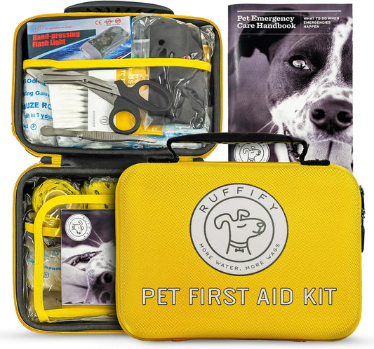 Dog and Cat First Aid Kit – Vet Approved, 74 Essential Items Pet Emergency Kit Accessories for Car, Travel, Hunting, Hiking & Camping Gear with Mini Pouch for Home, Office & Outdoor Adventures